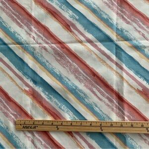 Fabric | Vintage Screenprinted Cotton Fabric, Upholstery, 46" x 1 yard